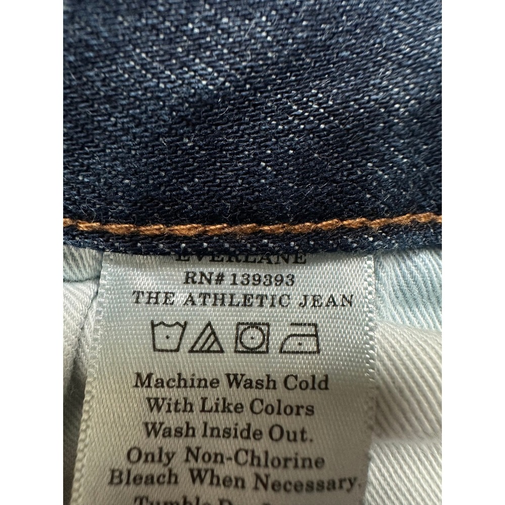 Everlane Uniform The Athletic Jean Mens 30x30 Dark Blue Organic Cotton Denim - Picture 5 of 7